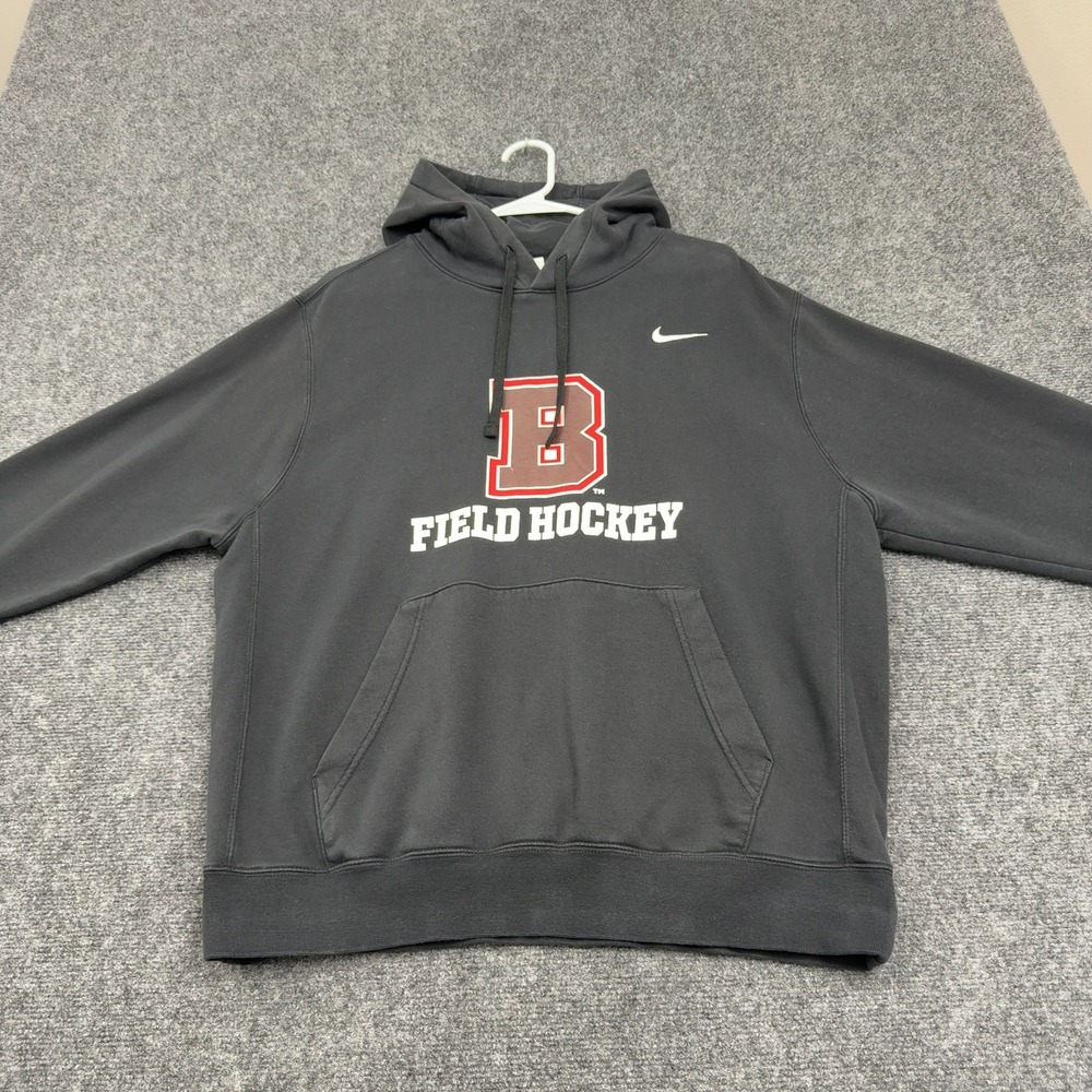 Field Hockey Nike Hoodie Large Black Cotton‎ Fleece Pullover Athletic Sportswear